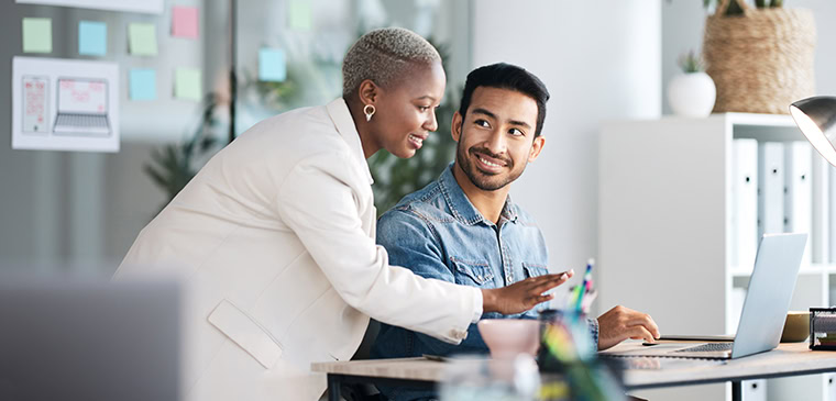 two coworkers pleased by the clear recommendations from their technical seo agency